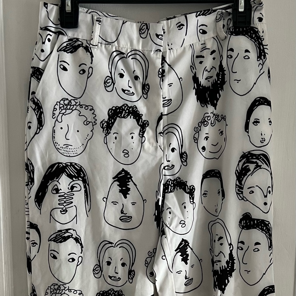 Shekou abstract face pants size small